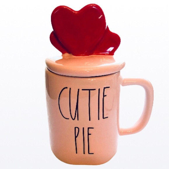 Rae Dunn Cutie Pie Artisan Collectors Mug with Hearts Topper - Picture 2 of 9